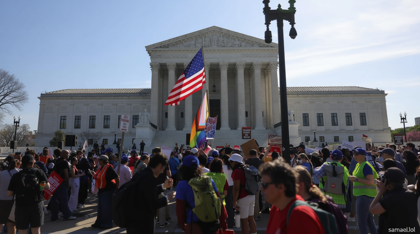 US Supreme Court debates citizenship, with rare Trump visit