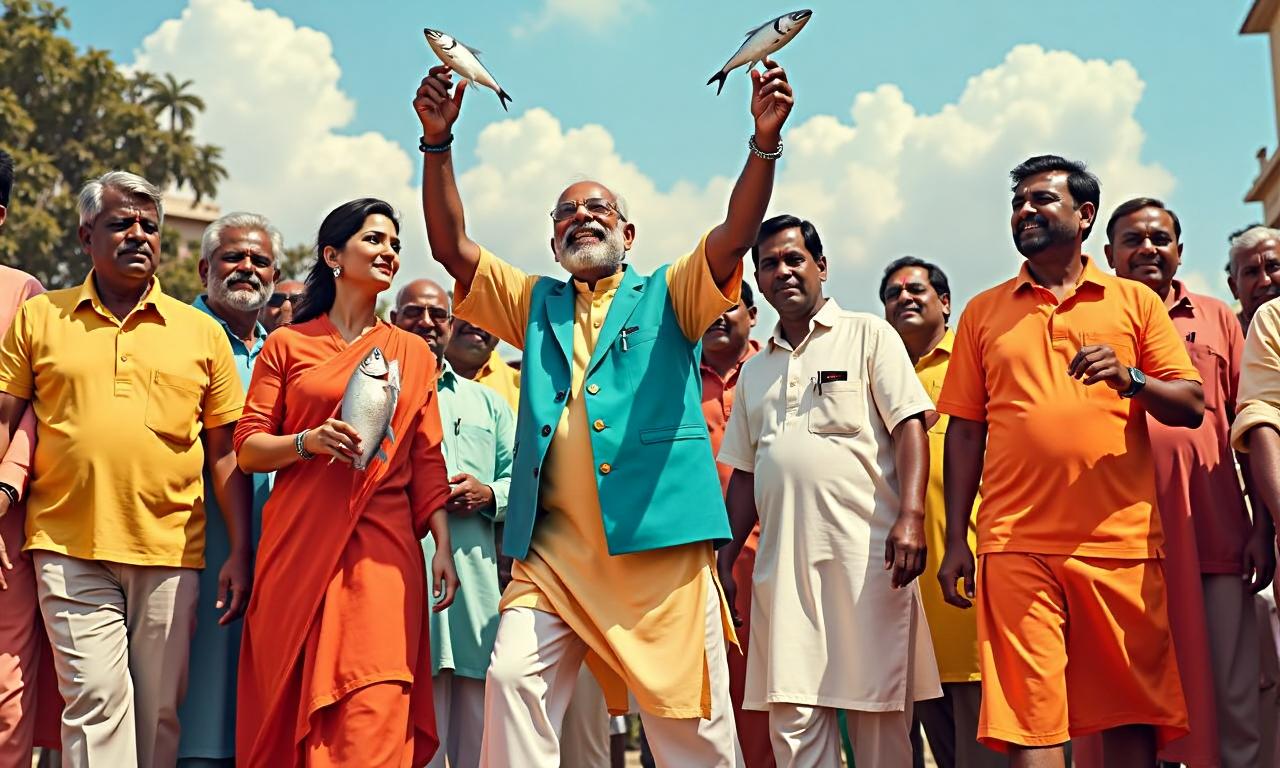 Indian politicians are campaigning while holding fish. What is going on?