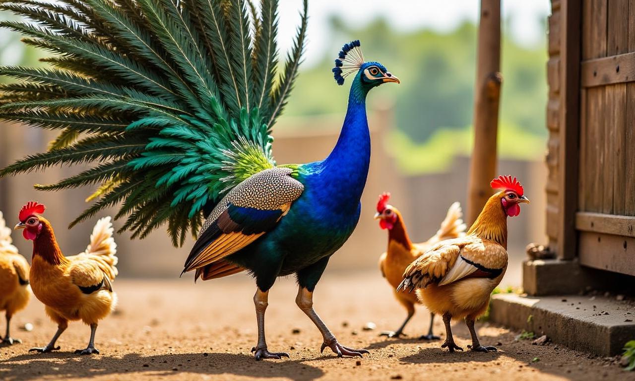 Peacock terrorises 92-year-old farmer’s chickens