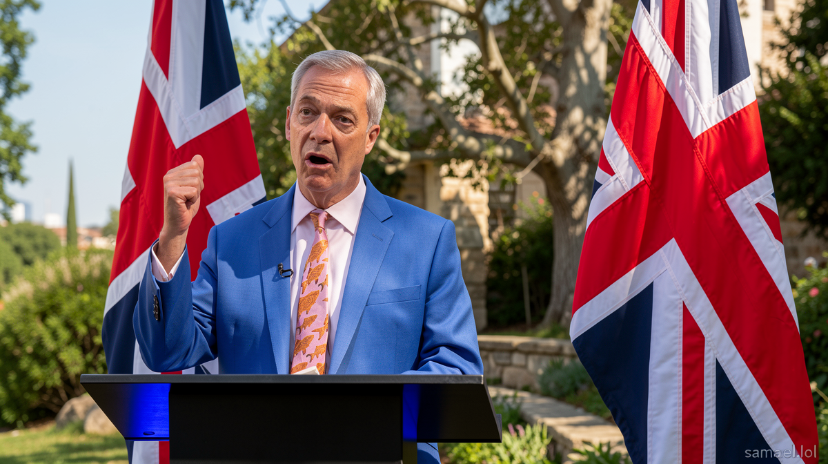 Let me analyze this article title for translation and localization into Persian:

Original: “Chris Mason: Farage attempts to seize back the agenda after finance row”

Breaking down the components:
1. “Chris Mason” – Author name, can remain as is or be transliterated
2. “Farage” – Nigel Farage, British politician, can remain as is
3. “attempts to seize back” – tries to regain control
4. “the agenda” – the political narrative/discussion topics
5. “after” – following
6. “finance row” – financial