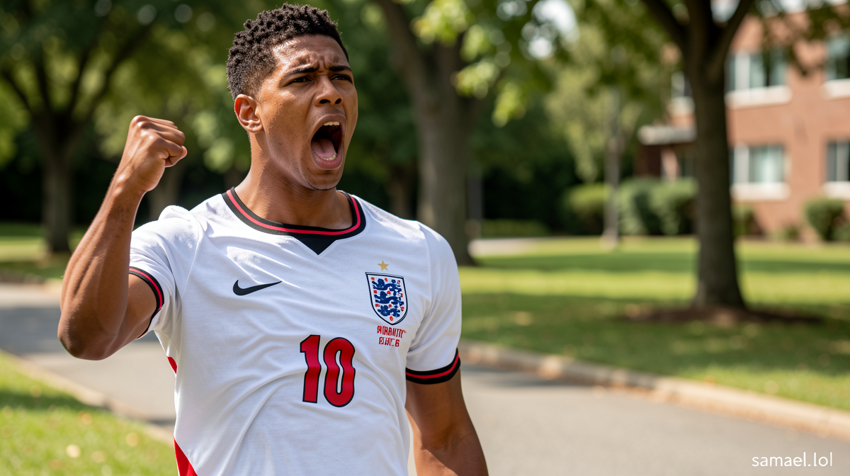 Let me analyze this title and translate it to Slovak:

Original: “Bellingham scores extra-time winner as England reach semi-finals”

Breaking it down:
– “Bellingham” – proper name, stays the same
– “scores” – verb, in Slovak would be “strelí” or “skóruje”
– “extra-time winner” – “víťaz v predĺžení” or “víťazný gól v predĺžení”
– “as England reach” – “keď Anglicko postúpi” or
