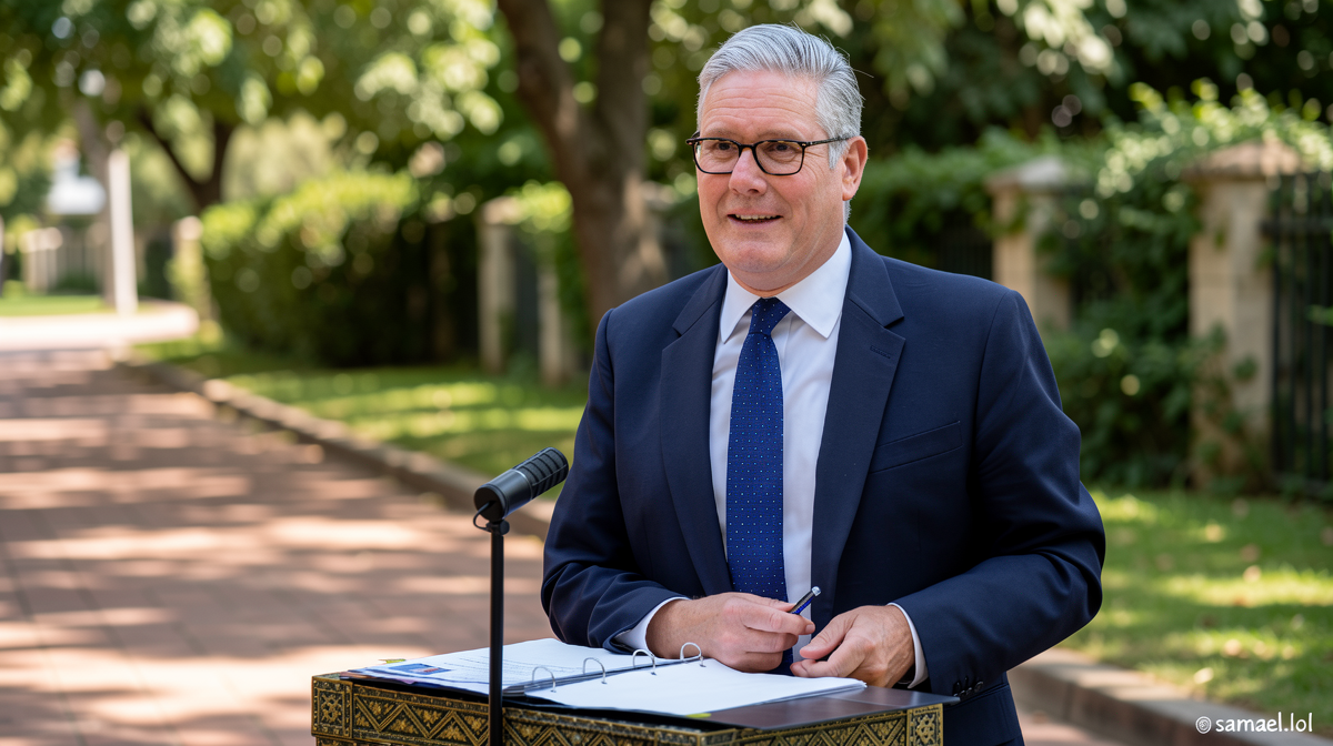 Let me analyze this article title for Danish localization: Original: “Starmer says it’s the ‘end of my political journey’ at his final Prime Minister’s Questions” Key elements to translate: 1. “Starmer” – Keep as is (proper name) 2. “says” – “siger” in Danish 3. “it’s the ‘end of my political journey'” – “det er ‘slutningen på min politiske rejse'” 4. “at his final” – “ved hans sidste” 5. “Prime Minister’s Questions