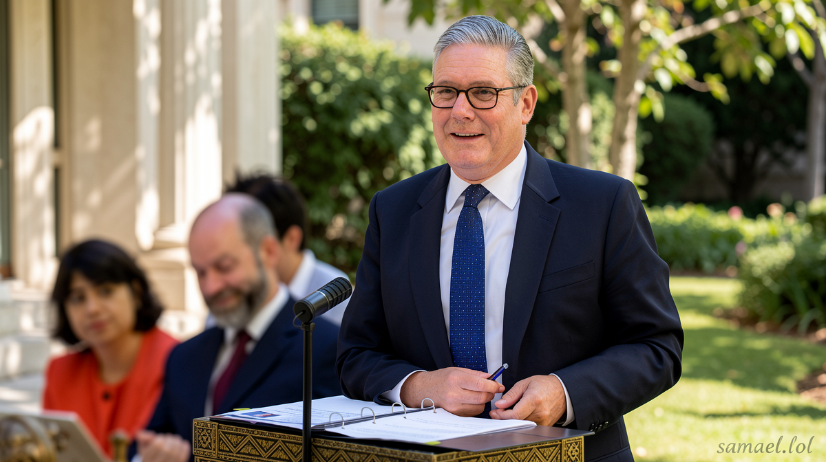 Let me analyze this article title and translate it to Lithuanian: Original: “Starmer says it’s the ‘end of my political journey’ at his final Prime Minister’s Questions” Key components: 1. “Starmer” – proper name, stays the same 2. “says” – “sako” in Lithuanian 3. “it’s the ‘end of my political journey'” – “tai ‘mano politinės kelionės pabaiga'” 4. “at his final Prime Minister’s Questions” – “paskutinėse ministro